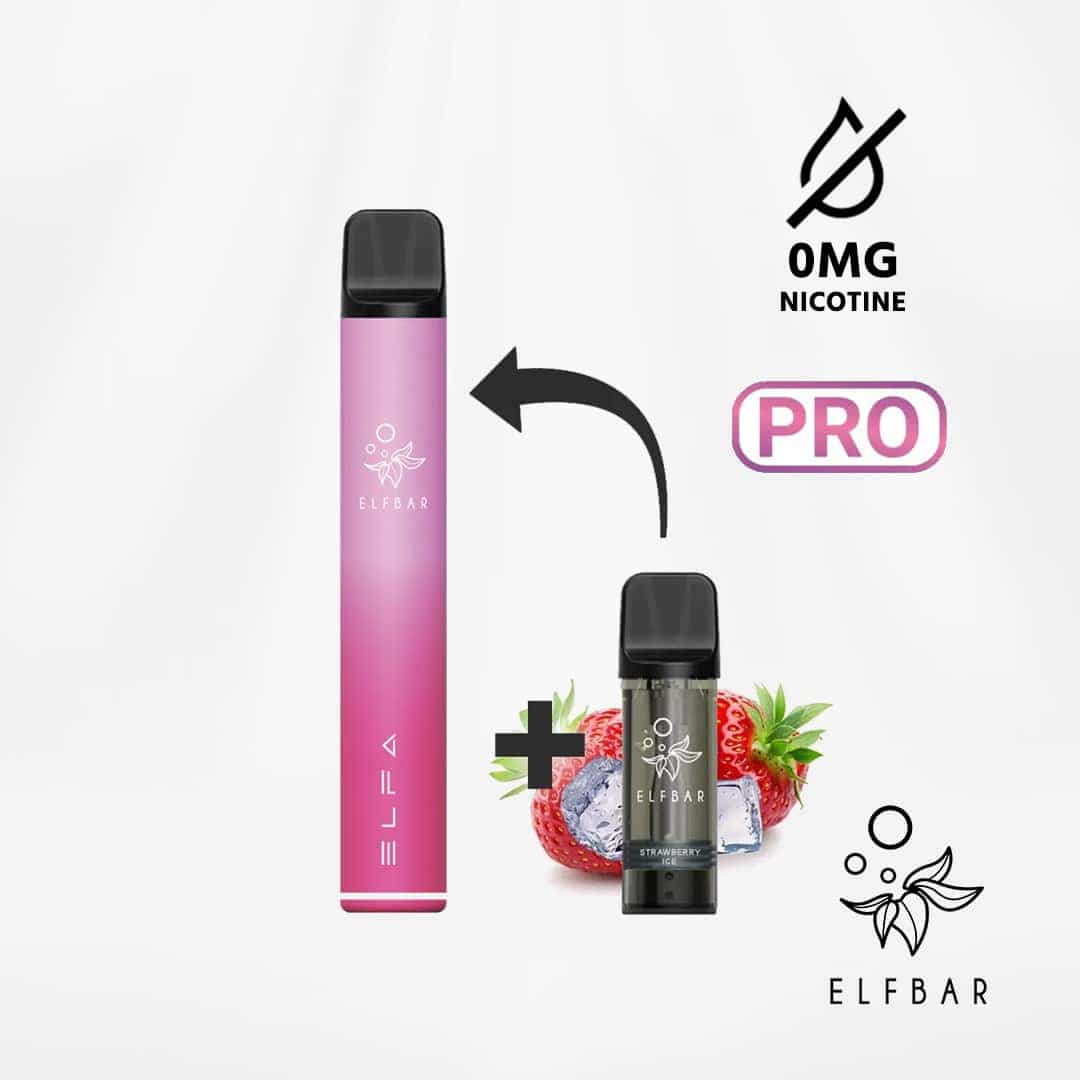 elfbar elfa pro starter kit nikotinfrei aurora pink inkl 1 pod strawberry ice