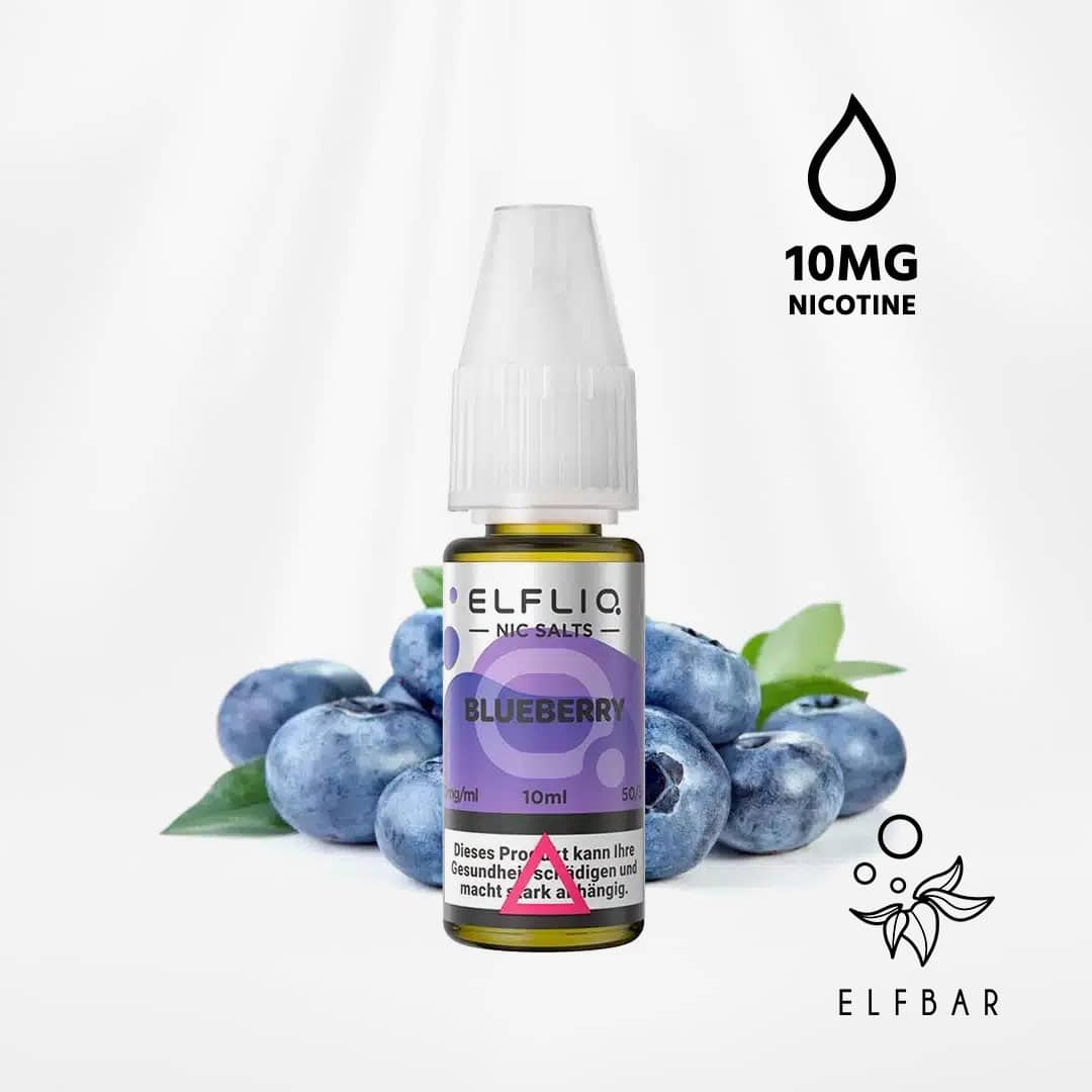elf bar elfliq blueberry nicotine salt liquid 1