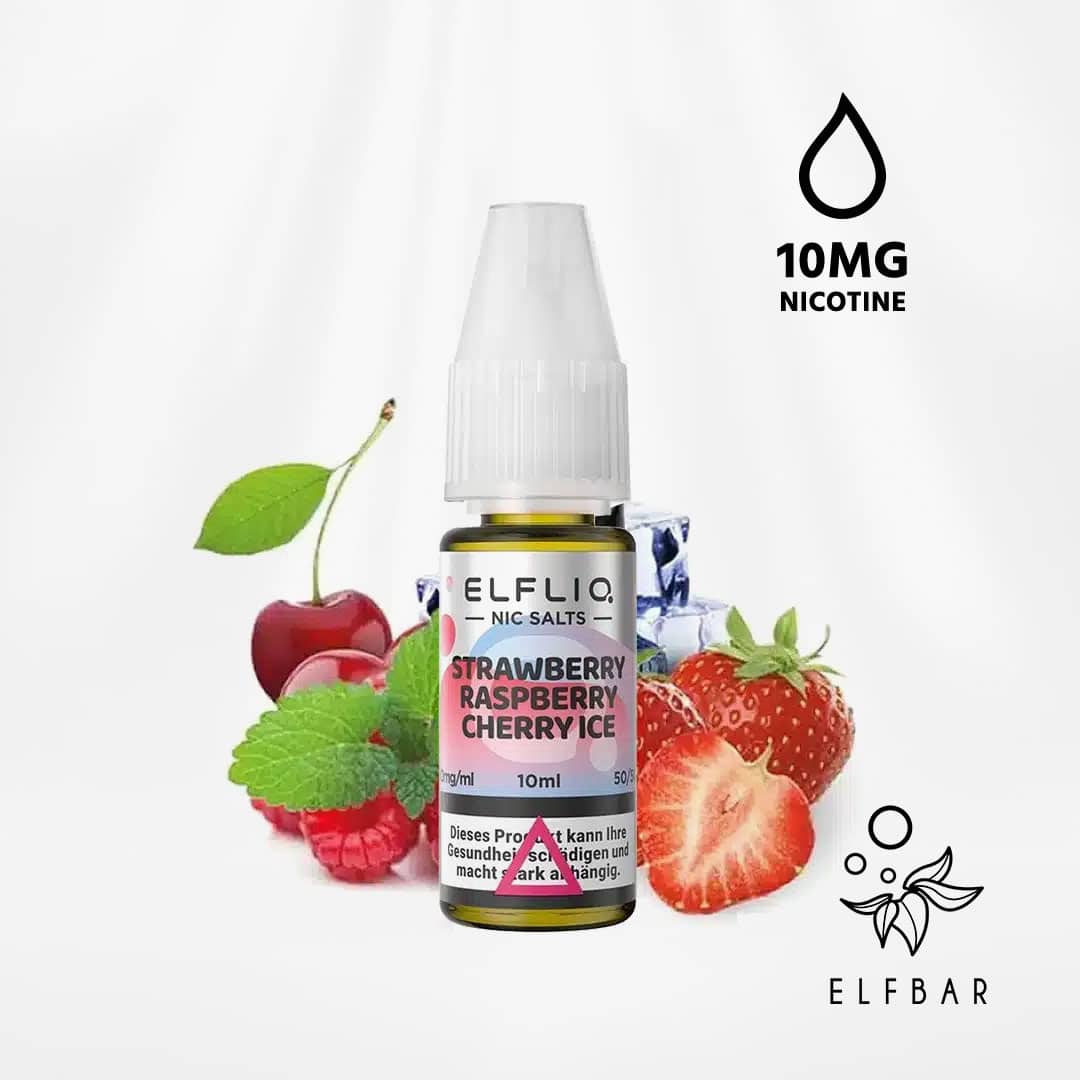 elf bar elfliq strawberry raspberry cherry ice nikotinsalz liquid 1